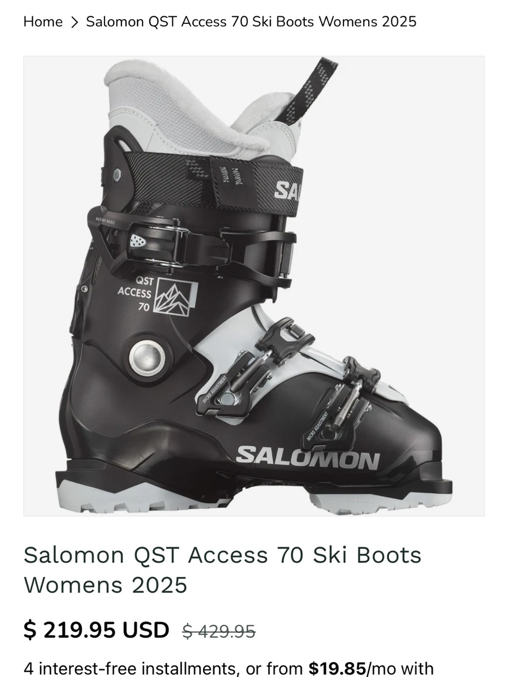 Salomon Women's Ski Boots in Black and White